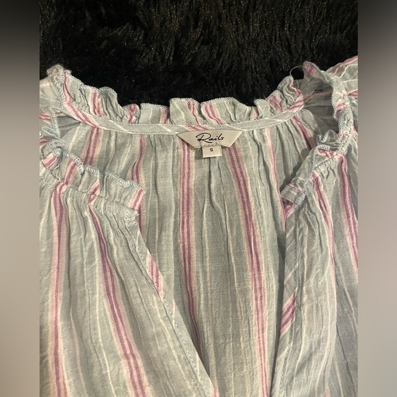 RAILS Striped Midi A-Line Summer Dress with subtle Ruffle Detailing - Picture 6 of 7